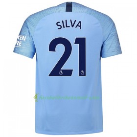 Günstige Fußballtrikots Manchester City Silva 21 2018-2019 Kurzarm Heimtrikotsatz kaufen